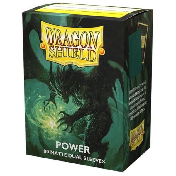 Dragon Shield Dual Matte Sleeves - Metallic Green / Power (100 Sleeves)