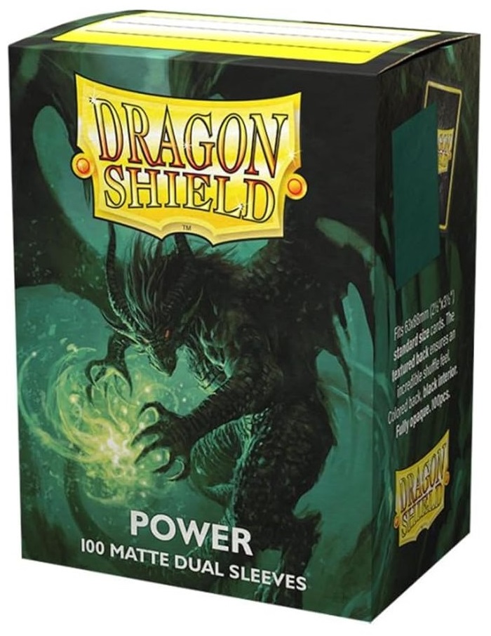 Dragon Shield Dual Matte Sleeves - Metallic Green / Power (100 Sleeves) Dragon Shield Dual Matte Sleeves - Metallic Green / Power (100 Sleeves)