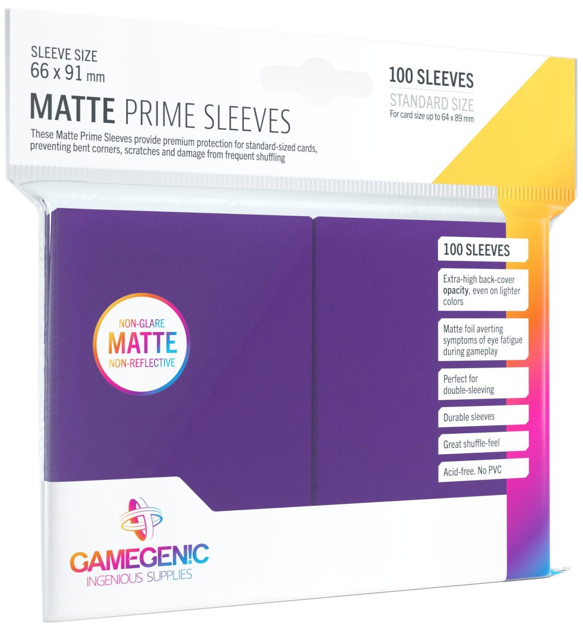 Gamegenic – Matte Prime Sleeves Purple (100 Sleeves) Gamegenic – Matte Prime Sleeves Purple (100 Sleeves)