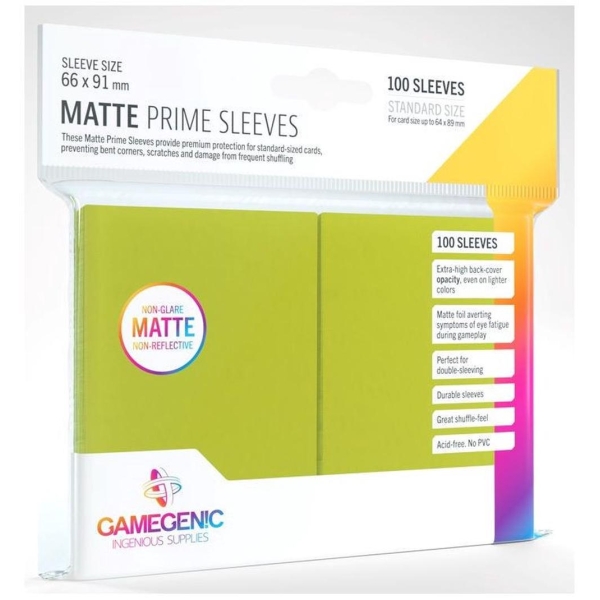 Gamegenic - Matte Prime Sleeves Lime (100 Sleeves) Gamegenic - Matte Prime Sleeves Lime (100 Sleeves)