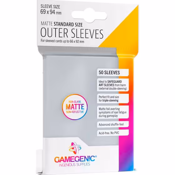 Gamegenic - Outer Sleeves Matte Standard Size (50 Sleeves) Gamegenic - Outer Sleeves Matte Standard Size (50 Sleeves)