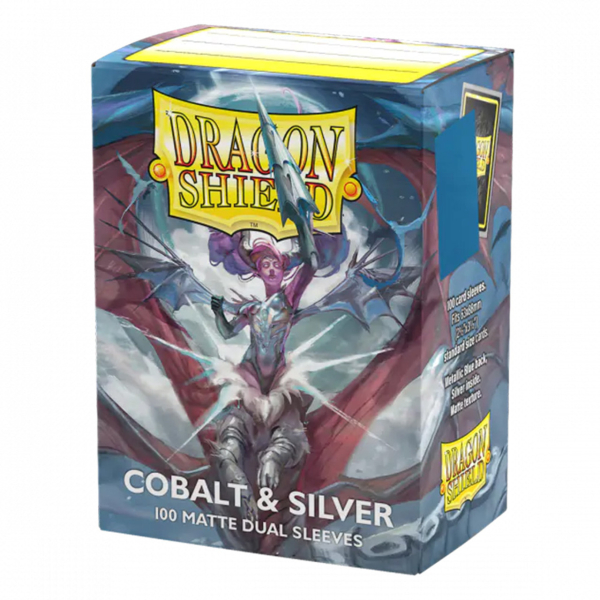 Dragon Shield Standard Matte Dual Sleeves Cobalt & Silver (100 Sleeves)