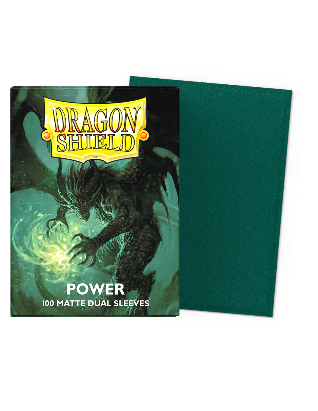 Dragon Shield Dual Matte Sleeves - Metallic Green / Power (100 Sleeves) Dragon Shield Dual Matte Sleeves - Metallic Green / Power (100 Sleeves) - Image 2