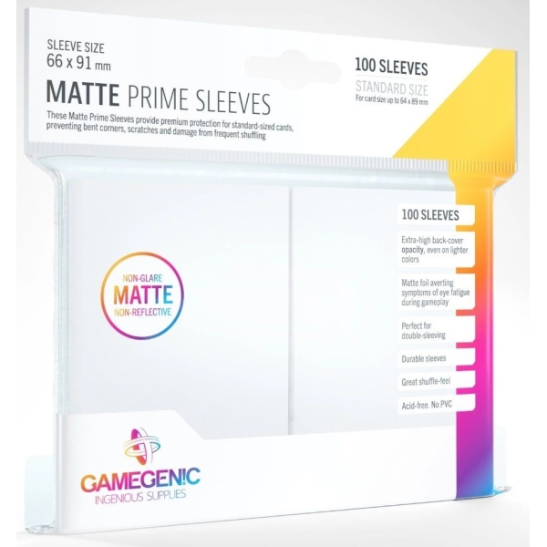 Gamegenic - Matte Prime Sleeves White (100 Sleeves) Gamegenic - Matte Prime Sleeves White (100 Sleeves)