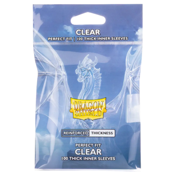 Dragon Shield Standard size Perfect fit - Inner Sleeves - Thick Inner Clear (100 Sleeves)
