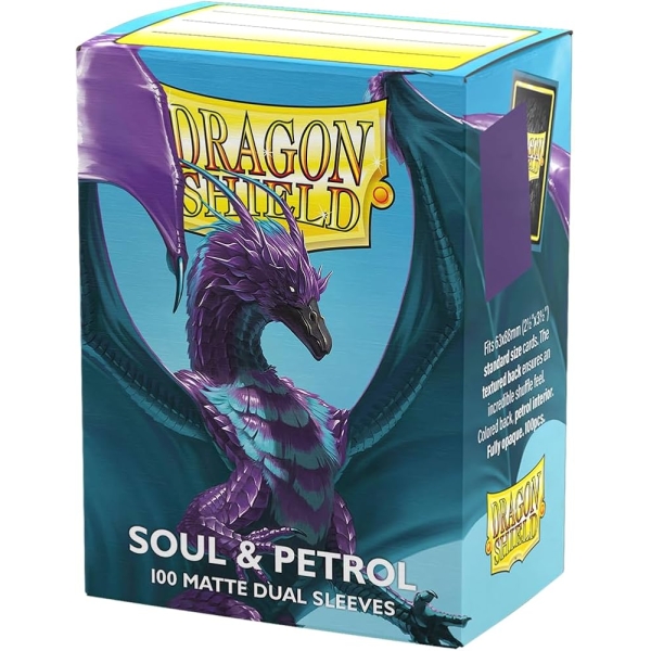 Dragon Shield Sleeves - Standard size - Matte Dual - Soul & Petrol (100 Sleeves) - EN