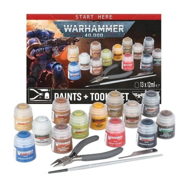 Warhammer 40k - Paints + Tools Set