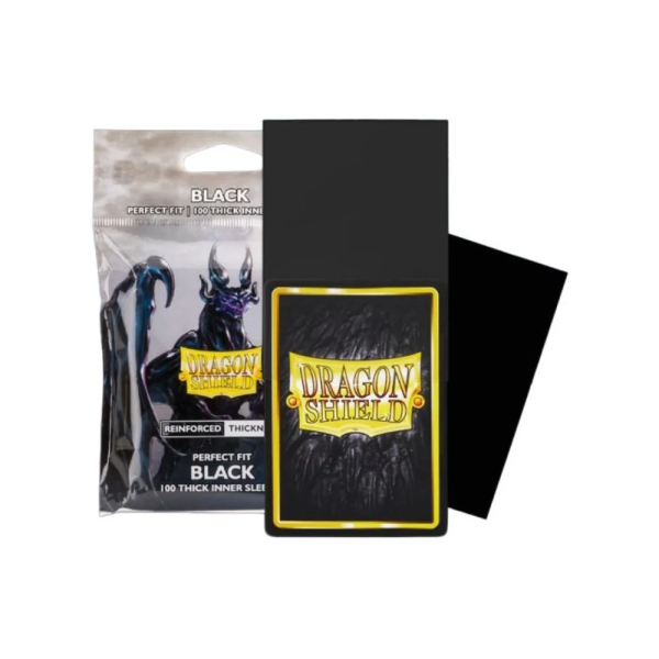 Dragon Shield Standard size Perfect fit - Inner Sleeves - Thick Inner Black (100 Sleeves)
